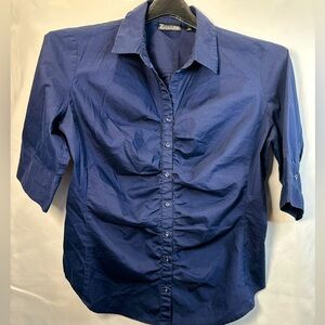 Women's Navy Button Down Shirt